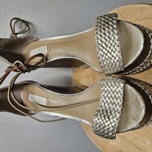 Women's Silver Woven Sandals